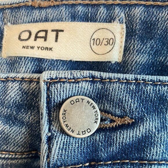 OAT jeans 10 high-waisted medium blue straight leg stretch - Picture 7 of 8